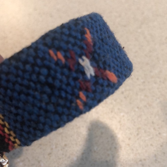 🔴 BOHO FABRIC COVERED CUFF BRACELET WITH MULTICOLORED RHINESTONES - Picture 5 of 9